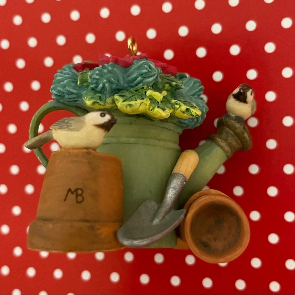 2004 HALLMARK Natures Sketchbook By Marjolein Bastin Poinsettias In Watering Can